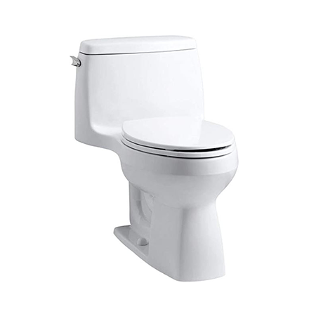 Kohler Santa Rosa 1.28 GPF One-Piece Elongated Comfort Height Toilet with AquaPiston Technology - Includes Brevia Quiet-Close Grip-Tight Toilet Seat
