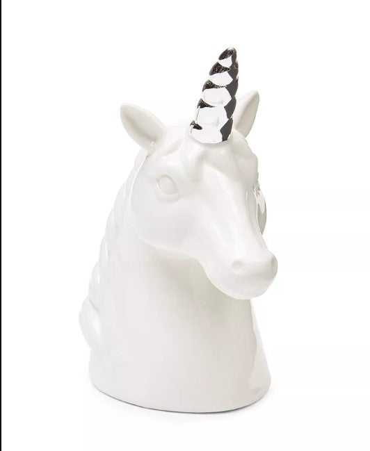 Holiday Lane Shimmer and Light Porcelain Unicorn with Silver-Tone Horn