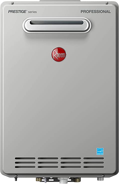 Rheem Prestige High Efficiency 9.5GPM Outdoor Natural Gas Tankless Water Heater 157,000 BTU
