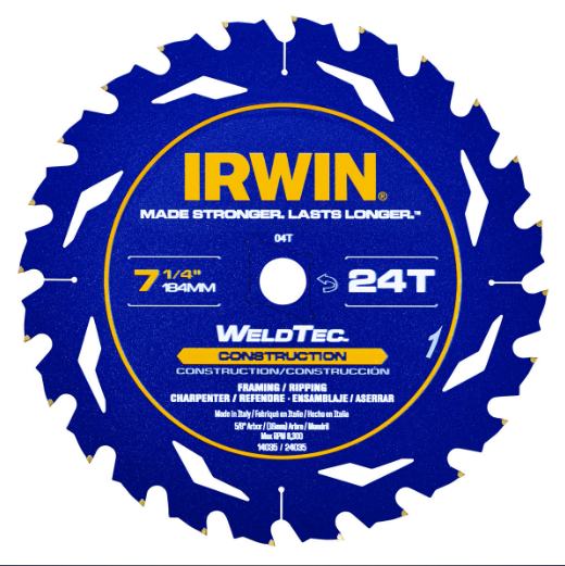 Irwin 24035 7-1/4 Inch 24 Tooth Circular Blade