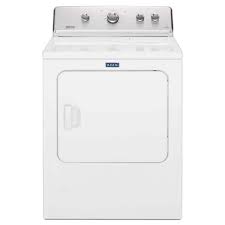 White Electric Vented Dryer with Wrinkle Control