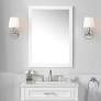 H Framed Rectangular Bathroom Vanity Mirror in White