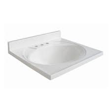 Glacier Bay Newport 19 in. Cultured Marble Vanity Top in White with White Sink