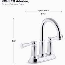 KOHLER  Aderlee Polished Chrome 2-handle 4-in centerset WaterSense Swivel Bathroom Sink Faucet