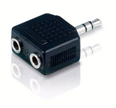 Philips 3.5mm Stereo Y Adapter 1 Plug To 2 Jacks