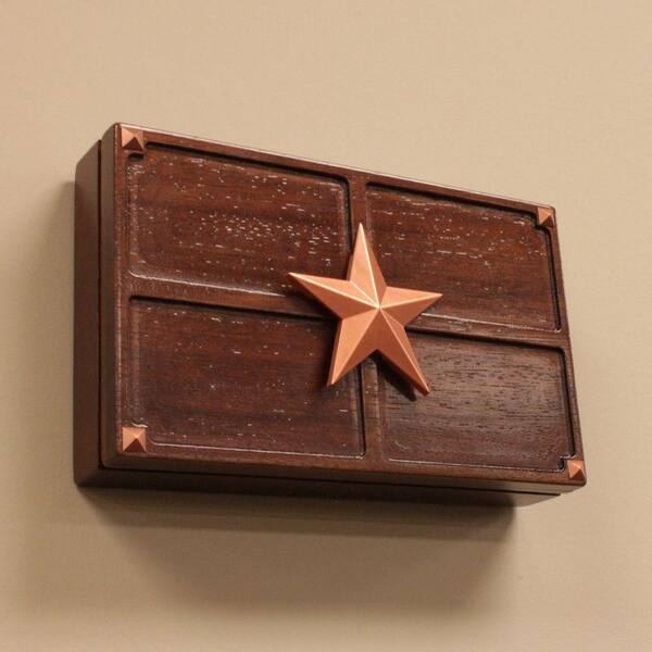 Wireless or Wired Doorbell Chime, Medium Oak Wood with Texas Star Medallion