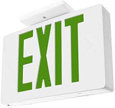 Lithonia Lighting  Quantum White LED Exit Sign Emergency Backup with Green Letters