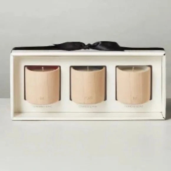 Hearth and Hand Magnolia Soy Candle Set Citrus & Clove Bergamot Cypress Pine