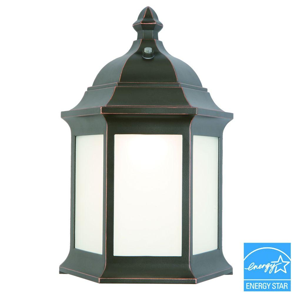 Hampton Bay Wall Mounted Outdoor Oil-Rubbed Bronze LED Wall Lantern IMS1691L