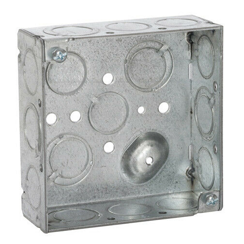 Raco 8232 4 Inch Square Outlet Box With 1/2 3/4 Ko