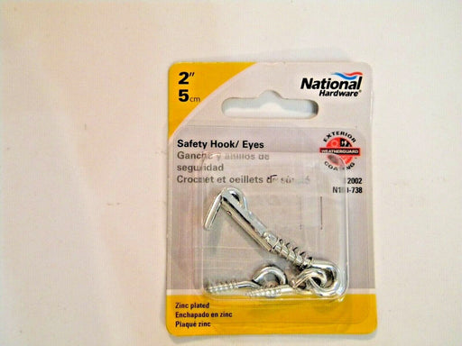 National Hardware N170-738 V2002 Safety Hooks and Eyes in Zinc plated 2" 5cm