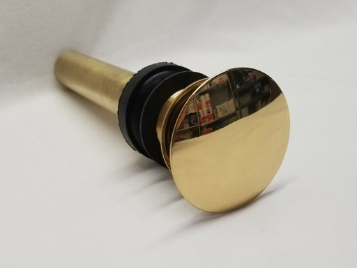 1 1/2" Pop Up Bathroom Drain Without Overflow Polished Brass