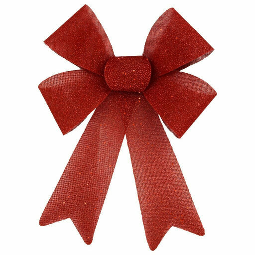 Christmas House Decorative Faux Burlap Bow, 14.5 in. Red