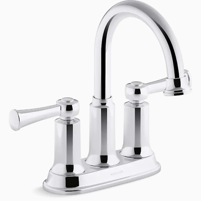KOHLER  Aderlee Polished Chrome 2-handle 4-in centerset WaterSense Swivel Bathroom Sink Faucet