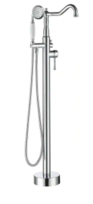 CASAINC (Brand Rating: 3.8/5) Classical Freestanding Bathtub Faucet with Hand Shower Hand in Chrome