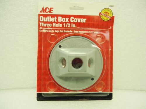 ACE Outlet Box Cover 31661 All Weather 3 Hole 1/2" Grey
