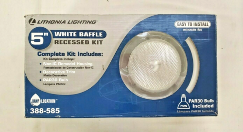 Lithonia Lighting 5" White Baffle Recessed Kit